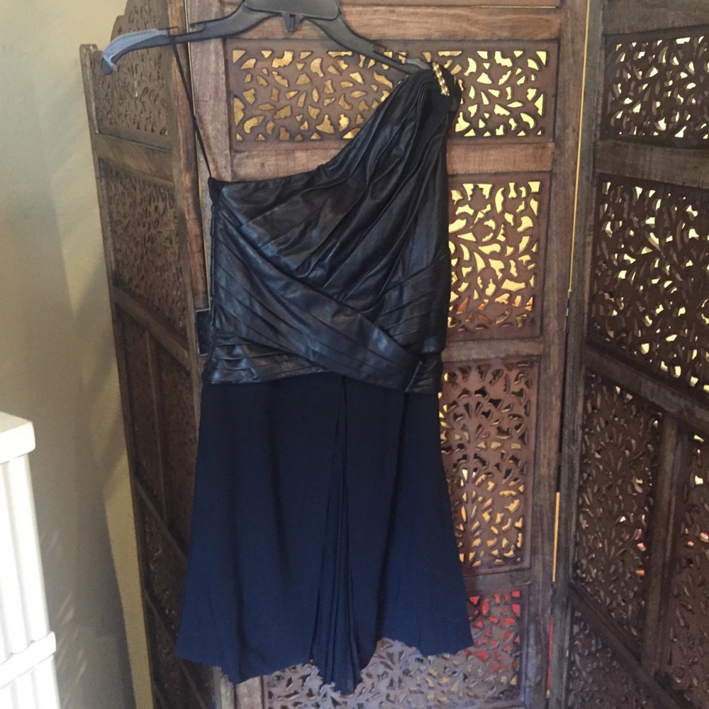 Versace Black One-Shoulder Mini Dress - Picture 3 of 6